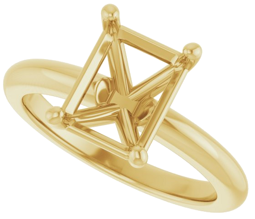 Sužadėtuvių Žiedas 14k yellow gold Emerald 9mm x 7mm (5)
