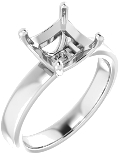 Sužadėtuvių Žiedas „Solitaire“ 585 Baltojo Aukso Asscher 8mm (1)