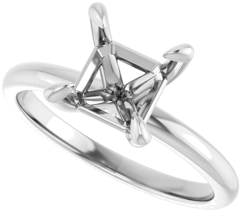 Sužadėtuvių Žiedas „Solitaire“ 585 Baltojo Aukso Asscher 7mm (5)