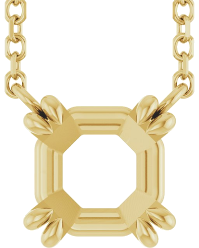 Pakabukas „Solitaire“ 14k yellow gold Asscher 6mm (1)