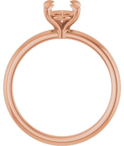 14K Rose  8x6 mm Oval Solitaire Engagement Ring Mounting (2)