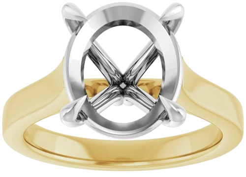 Sužadėtuvių Žiedas „Claw-Prong“ 18k yellow/white gold Oval 12mm x 10mm (3)