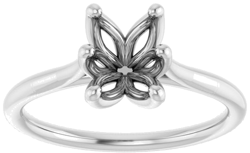 Sužadėtuvių Žiedas „Cathedral-Style Solitaire“ 14k white gold Emerald 7mm x 5mm (3)