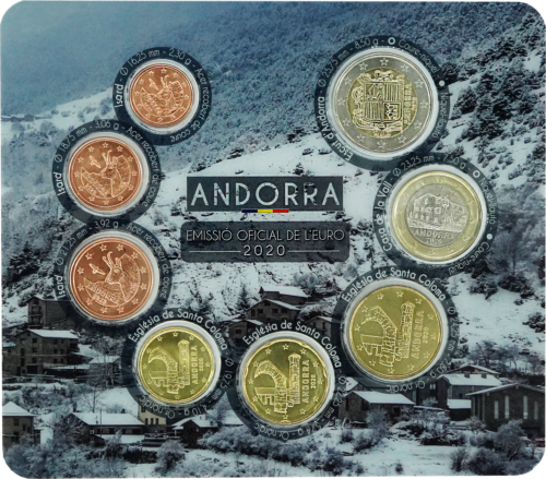 2020 Андора BU Комплект Евро монети (2)