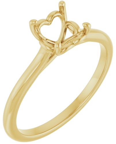 14K Yellow  6.5 mm Round Solitaire Engagement Ring Mounting (1)