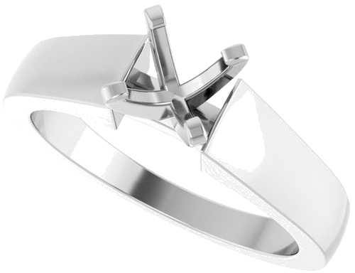 14K White 5.8 mm Round Solitaire Engagement Ring Mounting (5)