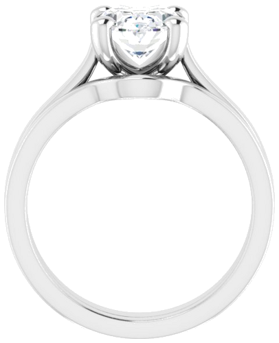 Sužadėtuvių Žiedas 14k white gold Oval 9mm x 7mm (7)