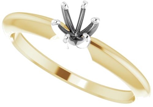 Sužadėtuvių Žiedas „Solitaire“ 14k yellow/white gold Round 4mm x 4.1mm (5)