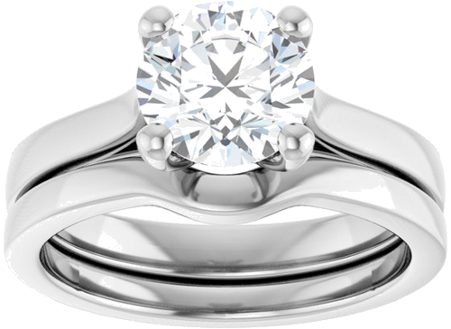 Sužadėtuvių Žiedas 14k white gold Round 7.4mm (8)
