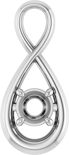 Pakabukas „Infinity-Inspired Solitaire“ 10k white gold Round 5.2mm (1)