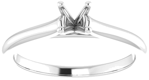 14K White 4.4 mm Round Solitaire Engagement Ring Mounting (3)