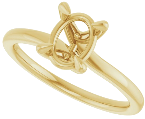 Sužadėtuvių Žiedas 14k yellow gold Oval 8mm x 6mm (5)