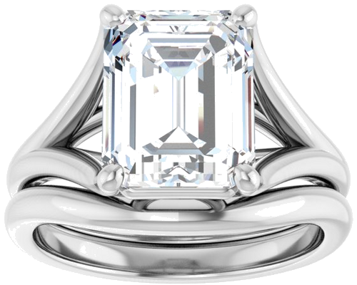 Sužadėtuvių Žiedas „Solitaire“ 10k white gold Emerald 10mm x 8mm (8)