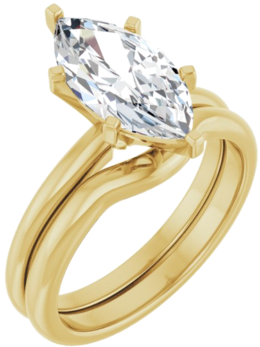 Sužadėtuvių Žiedas 14k yellow gold Marquise 13mm x 6.5mm (6)