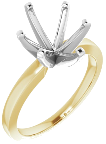 Sužadėtuvių Žiedas „Solitaire“ 585 Baltojo Ir Geltonojo Aukso Oval 11mm x 9mm (1)