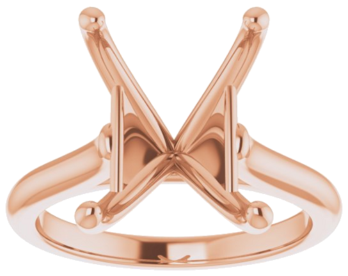 Sužadėtuvių Žiedas „Accented“ 14k rose gold Emerald 12mm x 10mm (3)