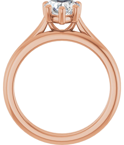 Sužadėtuvių Žiedas 14k rose gold Heart 6.5mm (7)