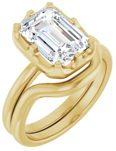 Sužadėtuvių Žiedas „Solitaire“ 14k yellow gold Emerald 10mm x 7mm (6)