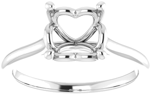 Platinum  6 mm Square Solitaire Engagement Ring Mounting (3)