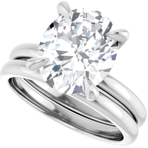 Sužadėtuvių Žiedas „Solitaire“ 10k white gold Oval 11mm x 9mm (10)