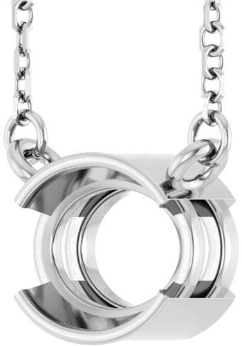 Pakabukas „Half-Bezel Solitaire“ 14k white gold Oval 8mm x 6mm (2)