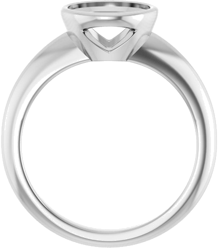 Sužadėtuvių Žiedas „Bezel-Set Solitaire“ 14k white gold Round 8.2mm (2)
