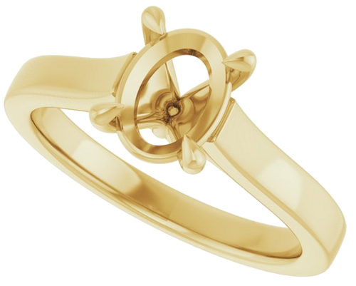Sužadėtuvių Žiedas „Claw-Prong“ 14k yellow gold Oval 8mm x 6mm (5)