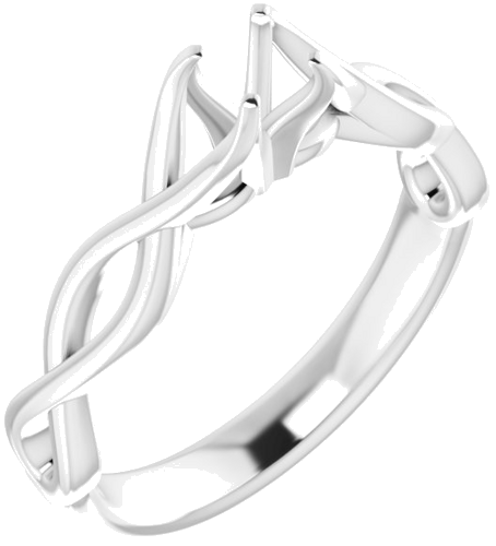 Sužadėtuvių Žiedas „Solitaire“ 585 Baltojo Aukso Round 4.4mm (1)