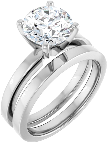 14K X1 White 8.2 mm Round Solitaire Engagement Ring Mounting (6)