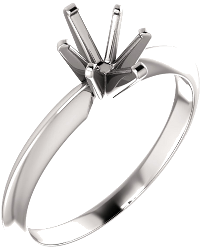 Sužadėtuvių Žiedas „6-Prong Solitaire“ 950 Platinos Oval 7mm x 5mm (1)