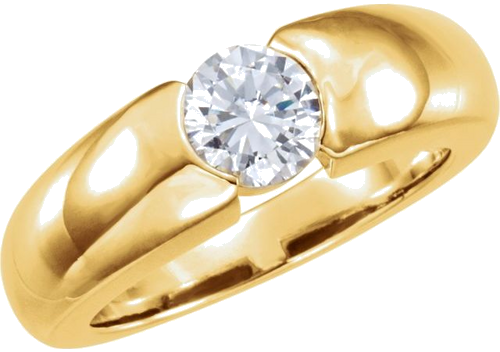 Sužadėtuvių Žiedas „Half-Bezel Solitaire“ 10k yellow gold Round 4.1mm (3)