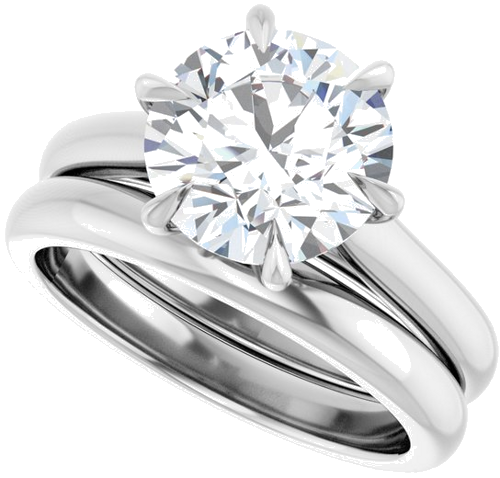 Sužadėtuvių Žiedas „Claw-Prong“ 14k white gold Round 9mm (10)