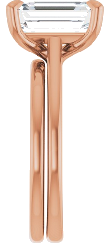 Sužadėtuvių Žiedas „Claw-Prong Solitaire“ 14k rose gold Emerald 10mm x 8mm (9)
