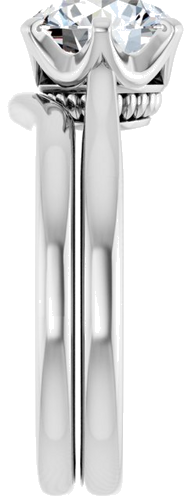 14K White 8 mm Round Engagement Ring Mounting (9)