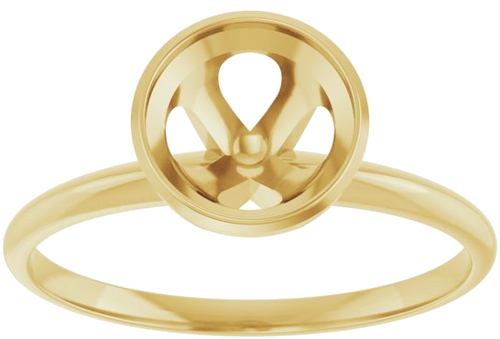 14K Yellow 7 mm Round Solitaire Engagement Ring Mounting (3)