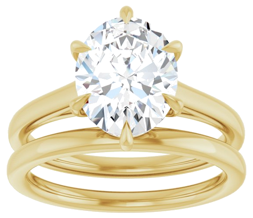 Sužadėtuvių Žiedas „Claw-Pong“ 14k yellow gold Oval 10mm x 8mm (8)