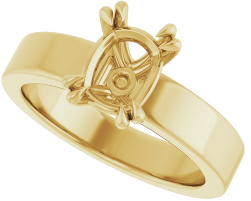 Sužadėtuvių Žiedas „Double Claw-Prong Solitaire“ 14k yellow gold Elongated Cushion 8mm x 6mm (5)
