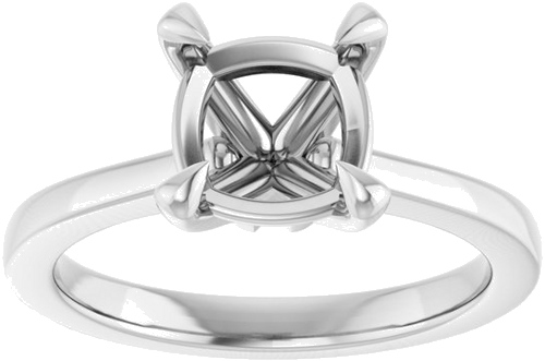 Sužadėtuvių Žiedas „Claw-Prong“ 14k white gold Cushion 7.5mm (3)
