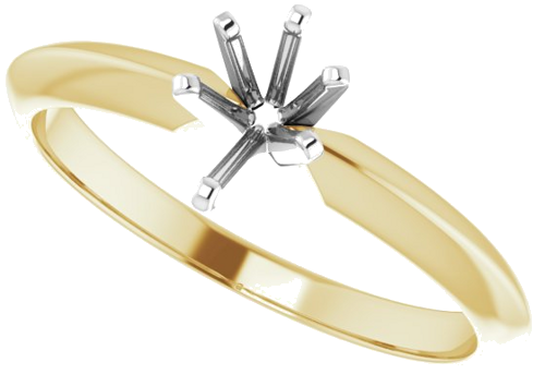 14K Yellow White 6x4 mm Pear Engagement Ring Mounting (5)