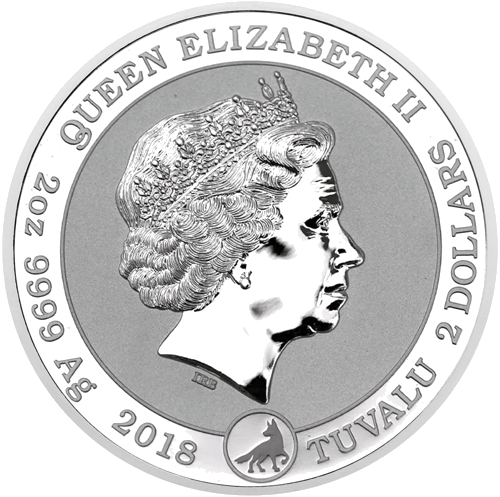 2018 Tuvalu Amerikas ērglis 2 oz sudraba monēta (2)