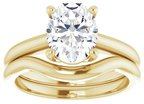 14K Yellow 9x7 mm Oval Solitaire Engagement Ring Mounting (8)