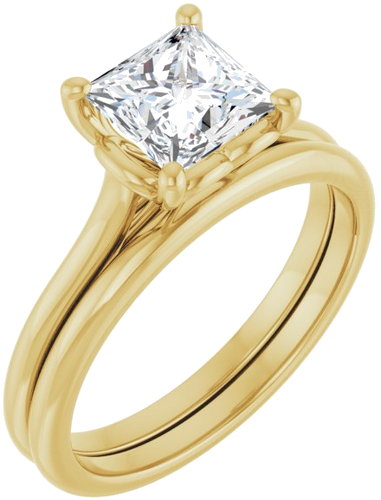Sužadėtuvių Žiedas „Solitaire“ 14k yellow gold Square 6mm (6)