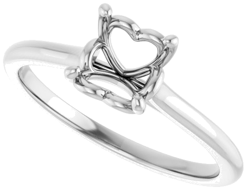 14K White  6.5 mm Round Solitaire Engagement Ring Mounting (5)