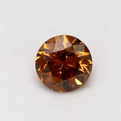 0.59 carat Fancy Deep Brownish Yellowish Orange-SI1 GD cut Natūralus Round Deimantas (1)