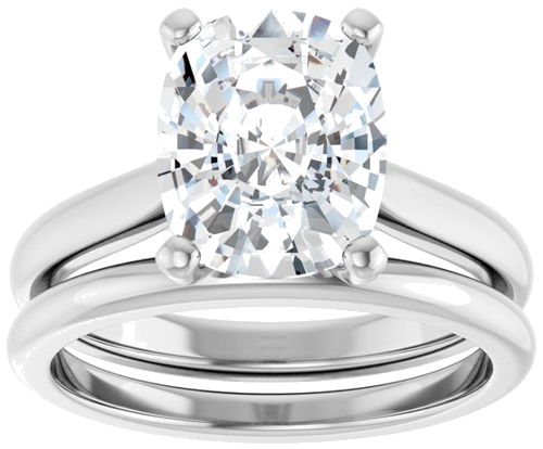 Sužadėtuvių Žiedas 14k white gold Elongated Cushion 10mm x 8mm (8)