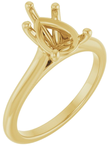18K Yellow 10x7 mm Pear Solitaire Engagement Ring Mounting (1)