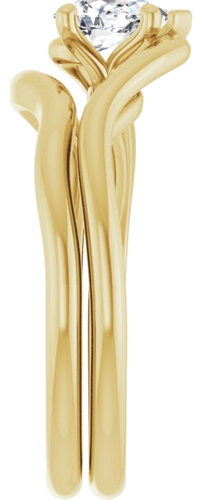 Sužadėtuvių Žiedas „Bypass“ 14k yellow gold Pear 6mm x 4mm (9)