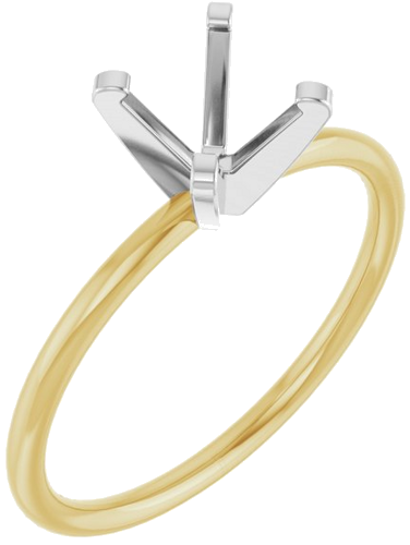 Sužadėtuvių Žiedas „Solitaire“ 14k yellow/white gold Round 6.5mm (1)
