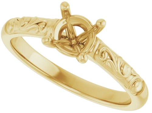 Sužadėtuvių Žiedas „Solitaire“ 14k yellow gold Round 5.8mm (5)