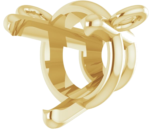 14K Yellow 6 mm Round 3-Prong Necklace Center (2)